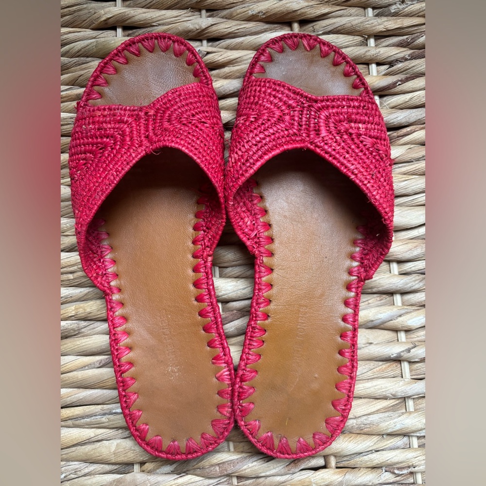 CARRIE FORBES salon raffia sandals size 38